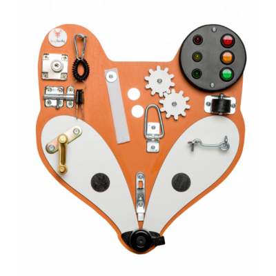 Manipulačná doska Activity Board malá hlava líšky oranžová Foxy Family 36 cm x 33 cm 